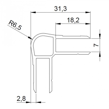 Alu Hoekprofiel  200 cm